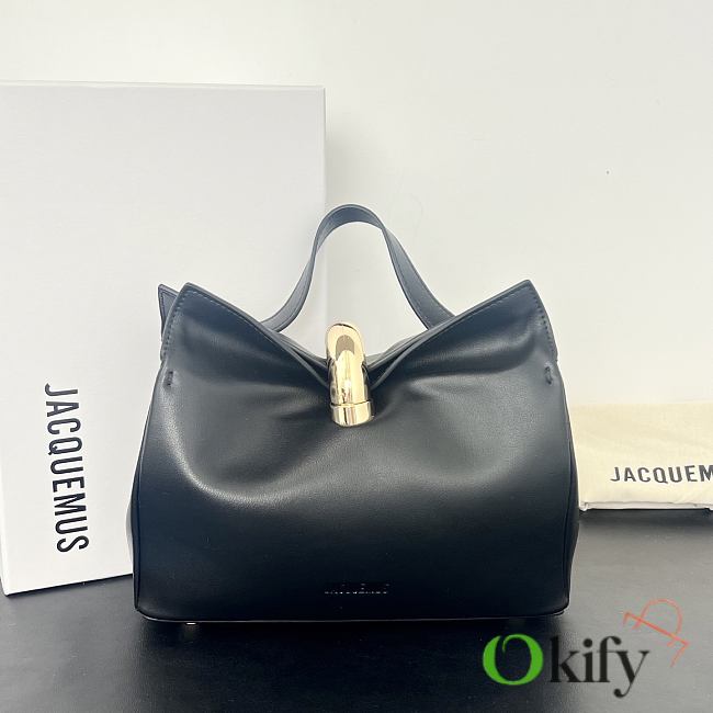Okify Jacquemus Valerie Bag Black Plain 24x14x7.5cm - 1