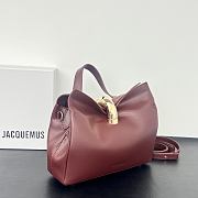 Okify Jacquemus Valerie Bag Red Burgundy Plain 24x14x7.5cm - 5
