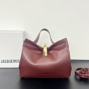 Okify Jacquemus Valerie Bag Red Burgundy Plain 24x14x7.5cm - 1