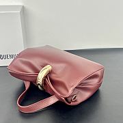 Okify Jacquemus Valerie Bag Red Burgundy Plain 24x14x7.5cm - 4
