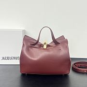 Okify Jacquemus Valerie Bag Red Burgundy Plain 24x14x7.5cm - 3