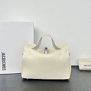 Okify Jacquemus Valerie Bag Off White Plain Silver Hardware 24x14x7.5cm - 6