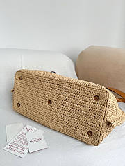 Okify Valentino Garavani VLogo Raffia Tote Bag Beige 35x25x17cm - 6