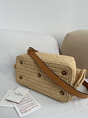 Okify Valentino Garavani VLogo Raffia Tote Bag Beige 25x18x12cm - 4