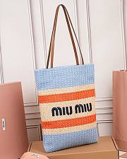 Okify MiuMiu Woven Tote Bag Blue And Orange 5BG248 30x38cm - 3