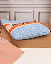 Okify MiuMiu Woven Tote Bag Blue And Orange 5BG248 30x38cm - 2