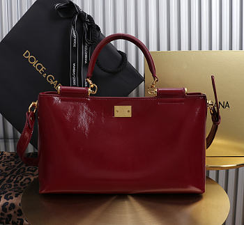 Okify Dolce & Gabbana Vittoria Bag Red Burgundy Calfskin 31x19x10cm