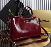 Okify Dolce & Gabbana Vittoria Bag Red Burgundy Calfskin 31x19x10cm - 6