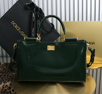 Okify Dolce & Gabbana Vittoria Bag Dark Green Calfskin 31x19x10cm