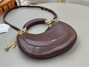 Okify Chloe Banana Zipped Hobo In Dark Brown Soft Leather 31x20x2.5cm  - 4