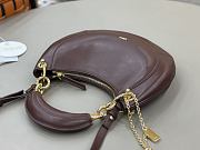 Okify Chloe Banana Zipped Hobo In Dark Brown Soft Leather 31x20x2.5cm  - 5