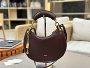 Okify Chloe Banana Zipped Hobo In Dark Brown Soft Leather 31x20x2.5cm  - 1