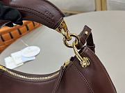Okify Chloe Banana Zipped Hobo In Dark Brown Soft Leather 31x20x2.5cm  - 3