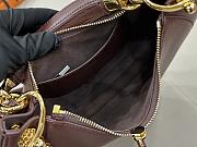 Okify Chloe Banana Zipped Hobo In Dark Brown Soft Leather 31x20x2.5cm  - 2
