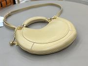 Okify Chloe Banana Zipped Hobo In Beige Soft Leather 31x20x2.5cm  - 4
