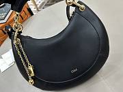 Okify Chloe Banana Zipped Hobo In Black Soft Leather 31x20x2.5cm  - 6