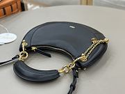 Okify Chloe Banana Zipped Hobo In Black Soft Leather 31x20x2.5cm  - 4