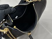 Okify Chloe Banana Zipped Hobo In Black Soft Leather 31x20x2.5cm  - 3