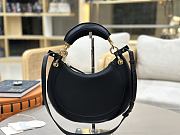 Okify Chloe Banana Zipped Hobo In Black Soft Leather 31x20x2.5cm  - 2