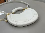 Okify Chloe Banana Zipped Hobo In White Soft Leather 31x20x2.5cm  - 6