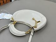 Okify Chloe Banana Zipped Hobo In White Soft Leather 31x20x2.5cm  - 5