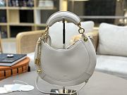 Okify Chloe Banana Zipped Hobo In White Soft Leather 31x20x2.5cm  - 1