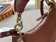 Okify Chloe Banana Zipped Hobo In Brown Soft Leather 31x20x2.5cm  - 5