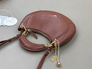 Okify Chloe Banana Zipped Hobo In Brown Soft Leather 31x20x2.5cm  - 2