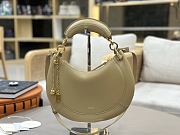 Okify Chloe Banana Zipped Hobo In Beige Soft Leather 31x20x2.5cm  - 1