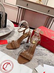 Okify Christian Louboutin Brown Patent High Heel Sandals 10cm (has big size) - 1