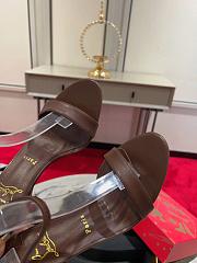 Okify Christian Louboutin Dark Brown High Heel Sandals 10cm (has big size) - 4