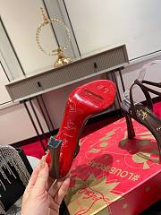 Okify Christian Louboutin Dark Brown High Heel Sandals 10cm (has big size) - 5