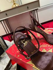 Okify Christian Louboutin Dark Brown High Heel Sandals 10cm (has big size) - 6