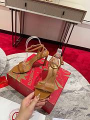 Okify Christian Louboutin Brown High Heel Sandals 10cm (has big size) - 6