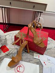 Okify Christian Louboutin Brown High Heel Sandals 10cm (has big size) - 5