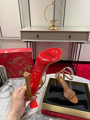 Okify Christian Louboutin Brown High Heel Sandals 10cm (has big size) - 4