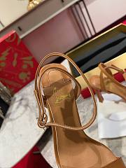 Okify Christian Louboutin Brown High Heel Sandals 10cm (has big size) - 3