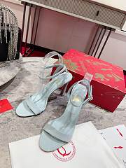 Okify Christian Louboutin Light Blue Patent High Heel Sandals 10cm (has big size) - 1
