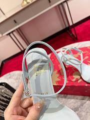 Okify Christian Louboutin Light Blue Patent High Heel Sandals 10cm (has big size) - 4
