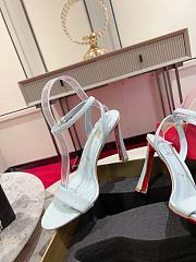 Okify Christian Louboutin Light Blue Patent High Heel Sandals 10cm (has big size) - 3