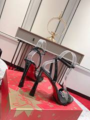 Okify Christian Louboutin Black Patent High Heel Sandals 10cm (has big size) - 6