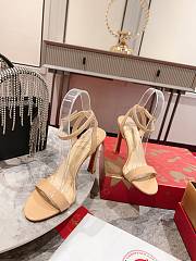 Okify Christian Louboutin Nude Patent High Heel Sandals 10cm (has big size) - 6