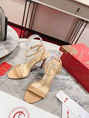 Okify Christian Louboutin Nude Patent High Heel Sandals 10cm (has big size) - 1