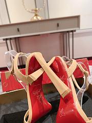 Okify Christian Louboutin Nude Patent High Heel Sandals 10cm (has big size) - 2