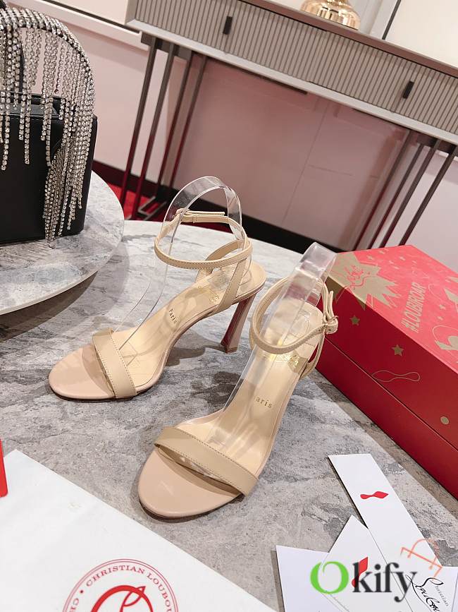 Okify Christian Louboutin Nude High Heel Sandals 10cm (has big size) - 1