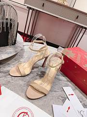 Okify Christian Louboutin Nude High Heel Sandals 10cm (has big size) - 1