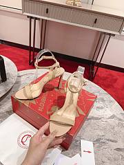 Okify Christian Louboutin Nude High Heel Sandals 10cm (has big size) - 4