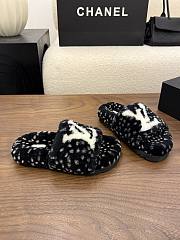 Okify Louis Vuitton Black Fur Women Slippers  - 5
