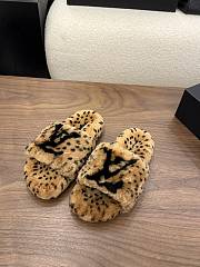 Okify Louis Vuitton Brown Fur Women Slippers  - 1