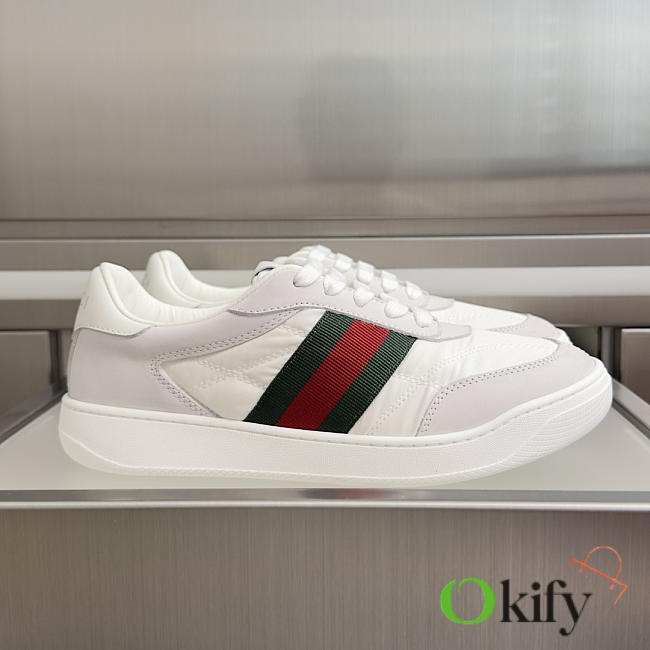 Okify Gucci Screener White Sneakers Unisex 2.5cm - 1